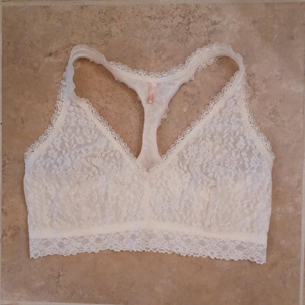 LIKE NEW! ThirdLove Ivory Everyday Lace Racerback Bralette Bra Size 2X